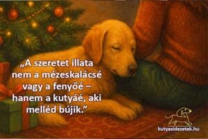 Karácsonyi kutyás idézetek „A szeretet illata nem a mézeskalácsé vagy a fenyőé