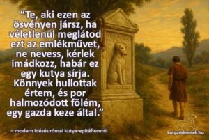 Római kori hangulatú kutya sírfelirat üzenete: „Te, aki ezen az ösvényen jársz… ne nevess, inkább imádkozz – ez egy kutya sírja.”