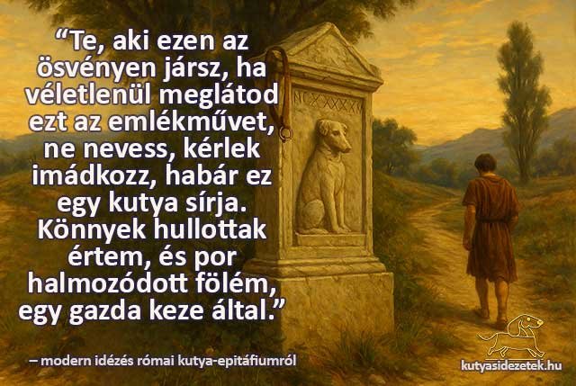 Római kori hangulatú kutya sírfelirat üzenete: „Te, aki ezen az ösvényen jársz… ne nevess, inkább imádkozz – ez egy kutya sírja.”
